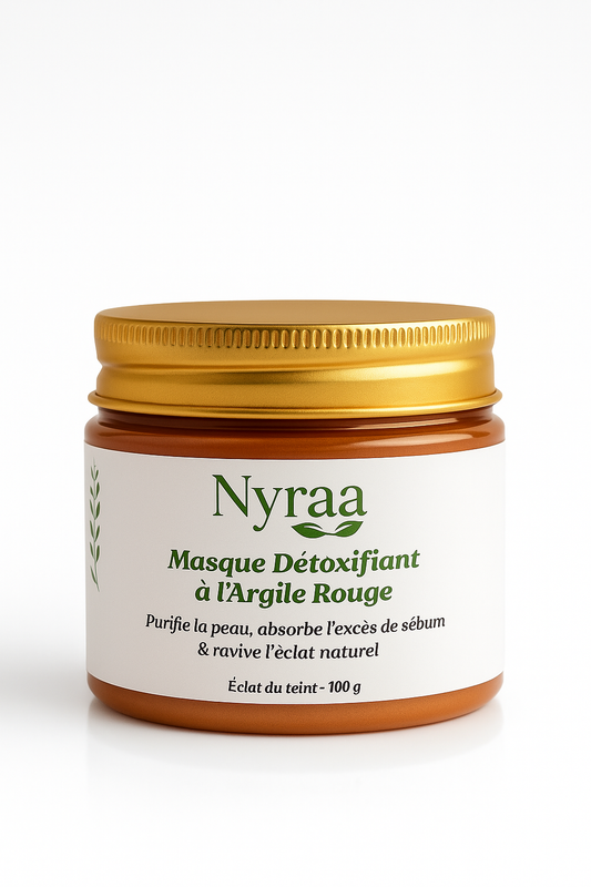 Masque Nyraa à l’Argile Rouge – Éclat & Pureté